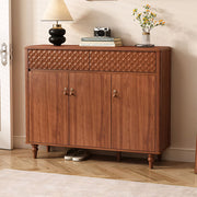 47.2'' Modern Wooden Shoe Cabinet Entryway Storage Cabinet with Textured Drawers & Doors